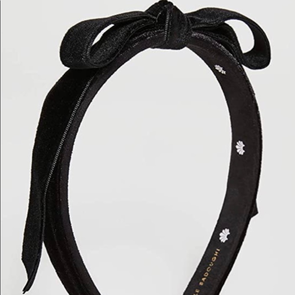 NWOT Lele Sadoughi jet velvet bow headband